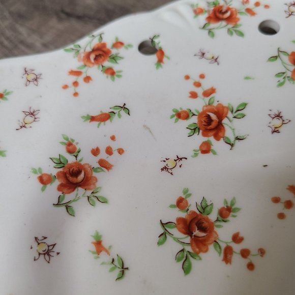 Floral Porcelain Serving Relish Tray Marked MM Made in Japan Missing Wood Handle - Picture 5 of 10